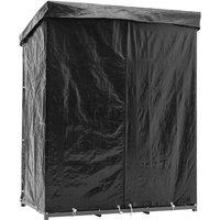 6x2.5ft Heavy-Duty Metal Firewood Rack with PE Cover - Weatherproof Log Storage - Rust-Resistant Design