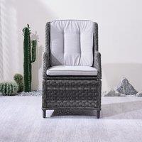 Direct Wicker 2-Piece Garden Detachable Aluminium Rattan Chairs in Grey | Size: 1 Pack