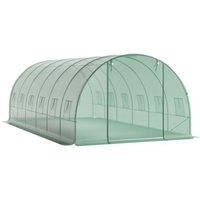 Green Outdoor Walk-in Tunnel Greenhouse with Steel Frame