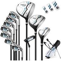 Gymax Men's Complete Golf Clubs & Bag Set With 460CC #1 Driver in White