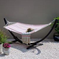 Primrose Blush Pink Hammock with Charcoal Wooden Stand