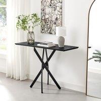 FurnitureboxUK Leonardo Black Wood Veneer Console Table