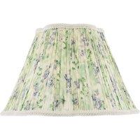 Happy Homewares Green & Blue Floral Victorian Scallop Shade with Embroidered Trims | Size: 14 inches