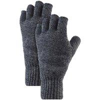 Heat Holders Men's 2 Pairs Fingerless Gloves with Thermal Fleece Lining Material in Grey
