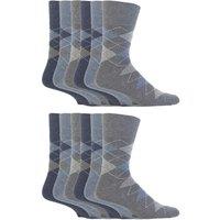 SOCKSHOP Gentle Grip Men's 12 Pairs Gentle Grip Loose Top Socks | Extra Wide Non Elastic Socks in Light Grey | Size: 12-14