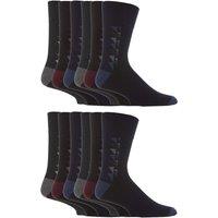 SOCKSHOP Gentle Grip Men's 12 Pairs Gentle Grip Loose Top Socks | Extra Wide Non Elastic Socks in True Black | Size: 6-11