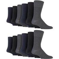 SOCKSHOP Gentle Grip Men's 12 Pairs Gentle Grip Loose Top Socks | Extra Wide Non Elastic Socks | Size: 12-14