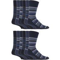 SOCKSHOP Gentle Grip Men's 12 Pairs Gentle Grip Loose Top Socks | Extra Wide Non Elastic Socks in Mid Navy | Size: 6-11
