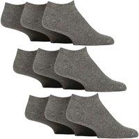 SOCKSHOP Gentle Grip Men's 9 Pack Diabetic Trainer Socks, Swollen Feet Wide Ankle Socks in Grey | Size: 12-14