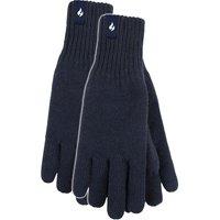 Heat Holders Men's 2 Pairs Thermal Gloves with Protective Ribbed Cuff in Navy | Size: Large/XL