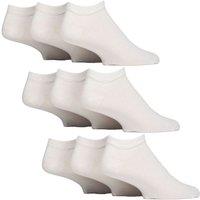 Iomi Men's 9 Pack Diabetic Trainer Socks | Non Elastic Extra Wide Ankle Socks in White | Size: 6-11