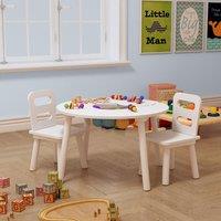 Xample Children Table & 2 Chairs with Storage Kids Bedroom Furniture Playroom Bedroom in White