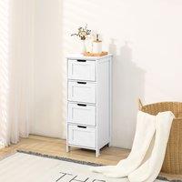 Xample Bathroom Cabinet 4 Drawer Storage Cupboard Free Standing Unit Living Room in White