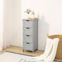 Xample Bathroom Cabinet 4 Drawer Storage Cupboard Free Standing Unit Living Room in Grey