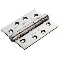 Loops PAIR 102 x 76 x 3mm 13 Ball Bearing Hinge Bright Stainless Steel Interior Door in Metallics