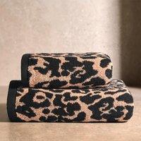 OHS Leopard 2pc Hand Towel Absorbent 100% Cotton Luxury Hotel Quality in Natural