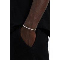 Cernucci Men's 3mm Tennis Bracelet in Metallic Silver | Size: 9 inches