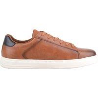 ABSOLUTE FOOTWEAR Men's Mens Lace Up Faux Leather Smart Casual Trainer Shoes in Tan | Size: 9