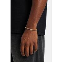 Cernucci Men's 3mm Tennis Bracelet - Gold in Metallic Gold | Size: 8 inches