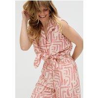 Raffya Women's Pop Front Tie Warhol Print Crop Top In Multi in Pink | Size: 14