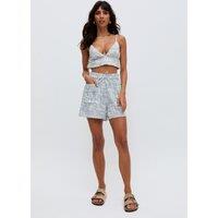 Raffya Women's Bonnie A-line Warhol Print Bralette Top In Multi in Blue | Size: 14
