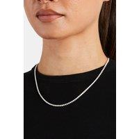 Cernucci Women's Womens 2.5mm Micro Tennis Chain in Metallic Silver | Size: 16 inches