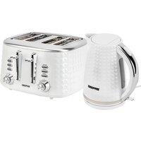 Geepas Kettle & Toaster sets Argyle Collection in White