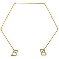 Neel Blue Pentagon Balloon Arch Stand Party Background Decoration Arch Metal Frame - 6.8ft in Gold