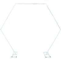Neel Blue Pentagon Balloon Arch Stand Party Background Decoration Arch Metal Frame - 6.8ft in White