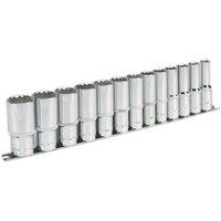 Loops 13 PACK - DEEP Socket Set - 1/2 Imperial Square Drive - 12 Point Sockets TORQUE