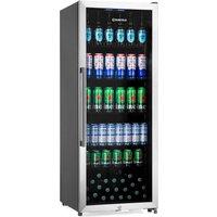 Subcold MAXI250LED Upright Drinks Fridge w/ Stainless Steel Glass Door | 237L Can Cooler | Ideal for Home Bars, Kitchens, & Entertaining Spaces