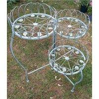 Inspirational Gifting Three Tiered Pot Planter Holder Pot Stand Garden Decor Display Table in Green