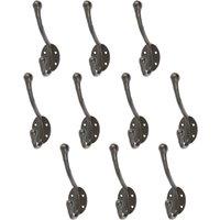 Hammer and Tongs Rounded Hat & Coat Hook - W35mm x H125mm - Black - Pack of 10 | Size: 1000mm x 1000mm