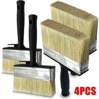 VOGREX Shed Fence Brush 5 Multipurpose Wide Block Paint Paste Wood Decking in Black