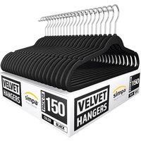 simpa Slim Velvet Non-Slip Suit Clothes Shirts Hangers - Pack of 150 in Black