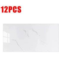VOGREX 12x Self-Adhesive Marble Tiles Wall Sticker Stick On Home Decor in White
