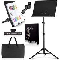 Xample Metal Heavy Duty Foldable Music Stand Holder Tripod Orchestral Conductor Sheet in Black