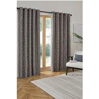Curtina 'Talon' Jacquard Woven Textured Pair of Eyelet Curtains in Blue | Size: 117 cm width x 137 cm drop