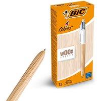Bic 4 Colour Wood Effect - Box of 12