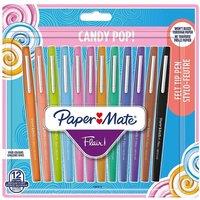 Paper Mate 'Pens' Flair Felt Tip 0.7mm MediumPoint Assorted Candy POP Colours 12Pc