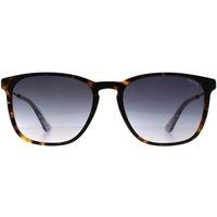 Police Men's Square Dark Havana Silver Grey Gradient SPLD47 Code 4 in Brown