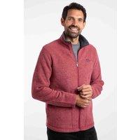 Weird Fish Men's Shires Full Zip Grid Fleece in Crimson | Size: Large