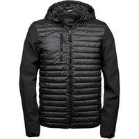TEE JAYS Men's Teejays Hooded Full Zip Crossover Jacket in Black | Size: Medium