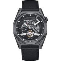 Amadeus Semi-Skeleton Leather-Band Watch