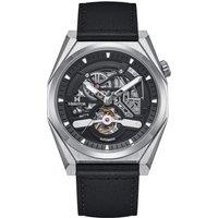 Heritor Automatic Men's Amadeus Semi-Skeleton Leather-Band Watch in Silver