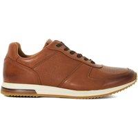 Dune London Men's Wide Fit 'Trilogy' Leather Trainer in Tan | Size: 12