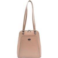 House of Leather Women's Womens Real Leather Backpack Mid Size Handbag Fern Taupe | Size: Medium