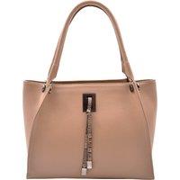 House of Leather Women's Grace Real Leather Handbag in Taupe | Size: Large