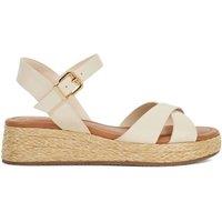 Dune London Women's Wide Fit 'Littleton' Leather Sandals in Ecru | Size: 5