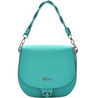 House of Leather Women's Womens Real Leather Crossbody Bag Mid Size Satchel Alicia Grey in Green | Size: Large